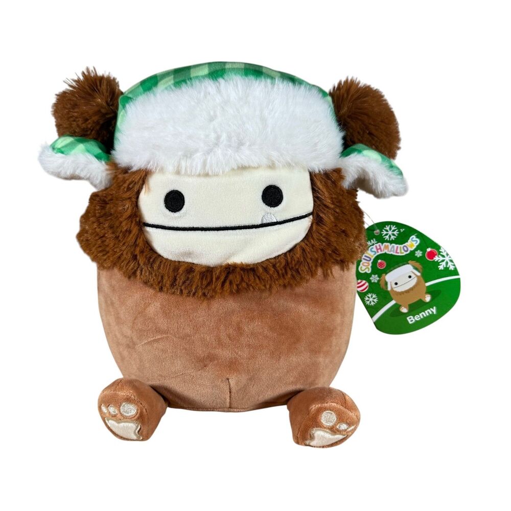 Squishmallows Plush Benny the Bigfoot Winter Squad Toy 8" Holiday Christmas NWT